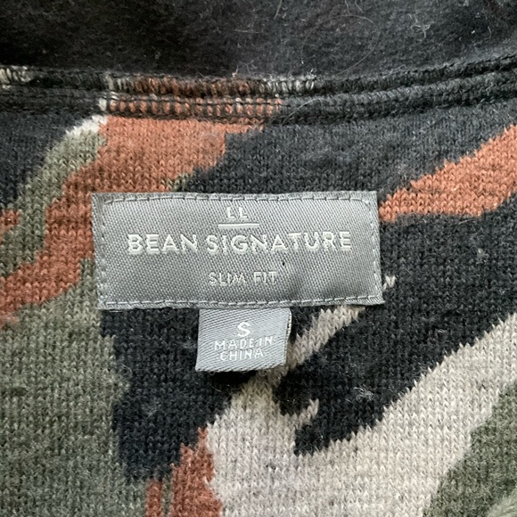 LL Bean High Pile Fleece 1/4 Zip Pullover Jacket 
Men’s SMALL
Green Black Camo - Picture 6 of 9